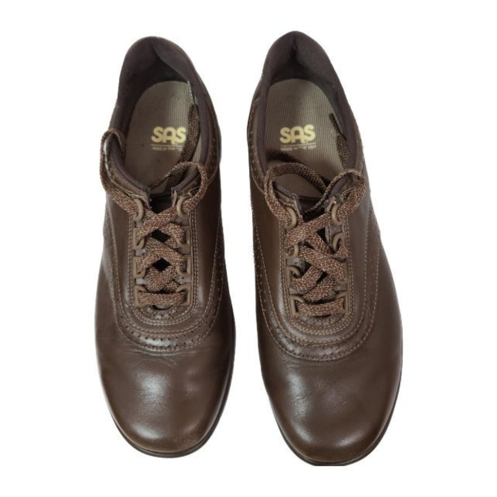 Sas Walk Easy Coffee Leather Comfort Shoe 10m